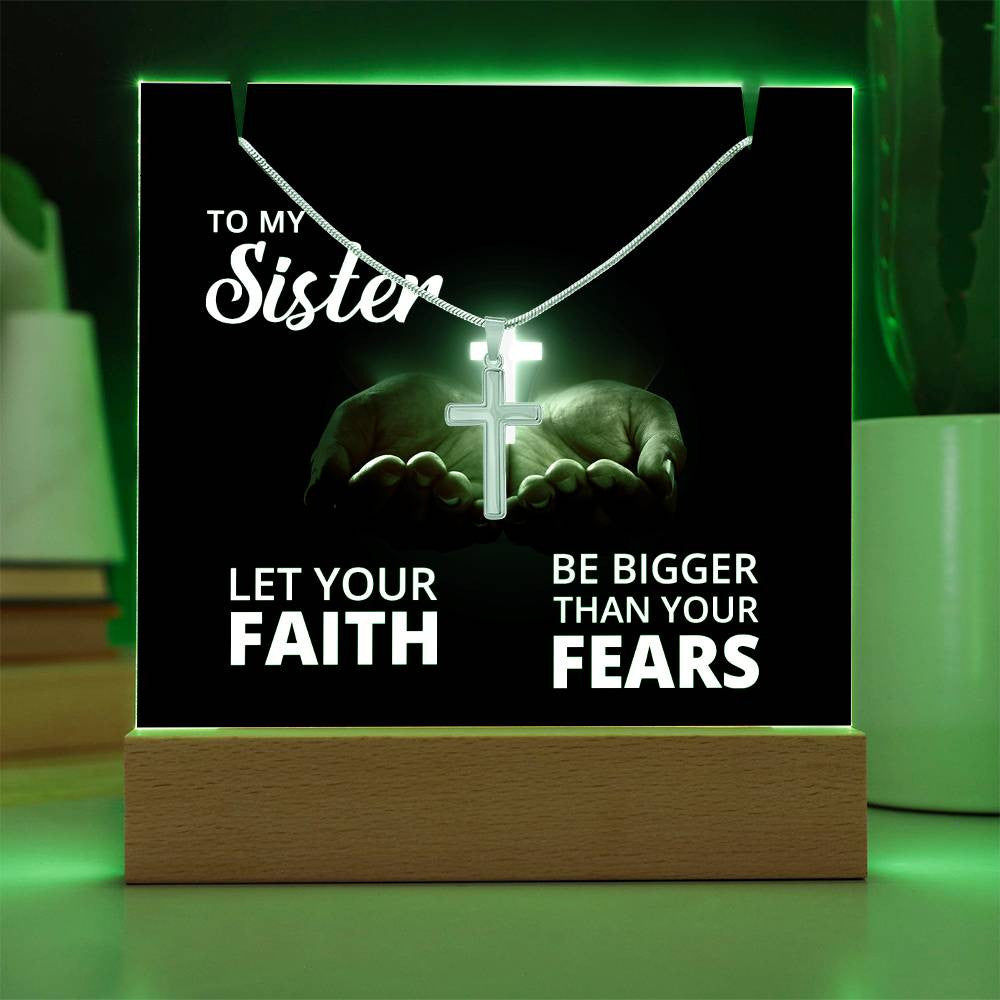 Sister Faith Religious Plaque & Cross Gift Set-[Heartfelt Family Gift]