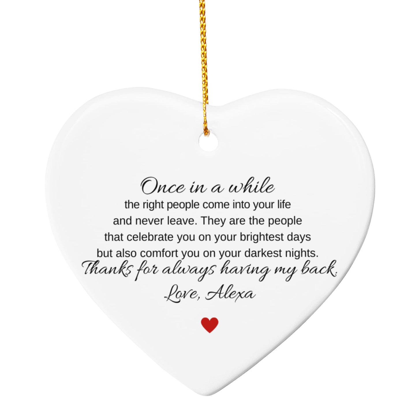 Friend Ceramic Heart Ornament Thank You