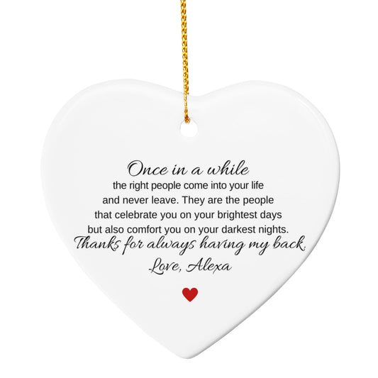 Friend Ceramic Heart Ornament Thank You