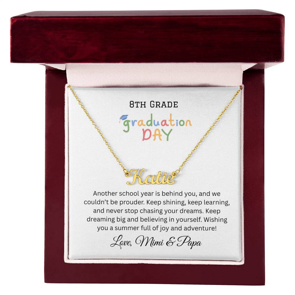 Graduation Name Necklace Customized Grade Year