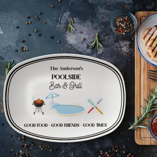 Personalized Poolside Bar and Grill BBQ Platter