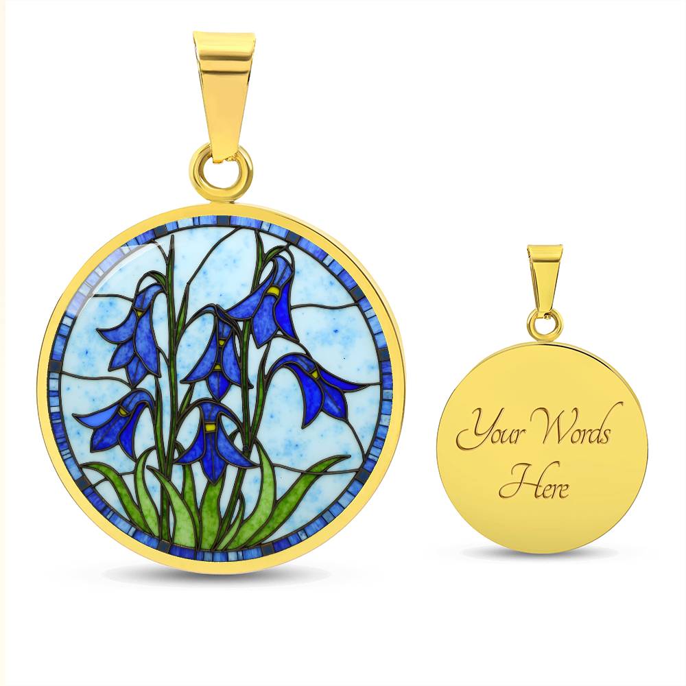 Iris Floral Necklace with Engraving