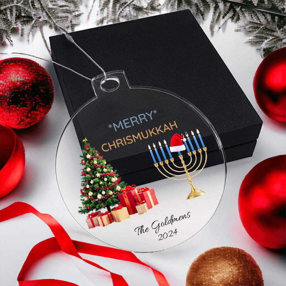 Merry Chrismukka Hanukkah Christmas Ornament Gift-[Heartfelt Family Gift]