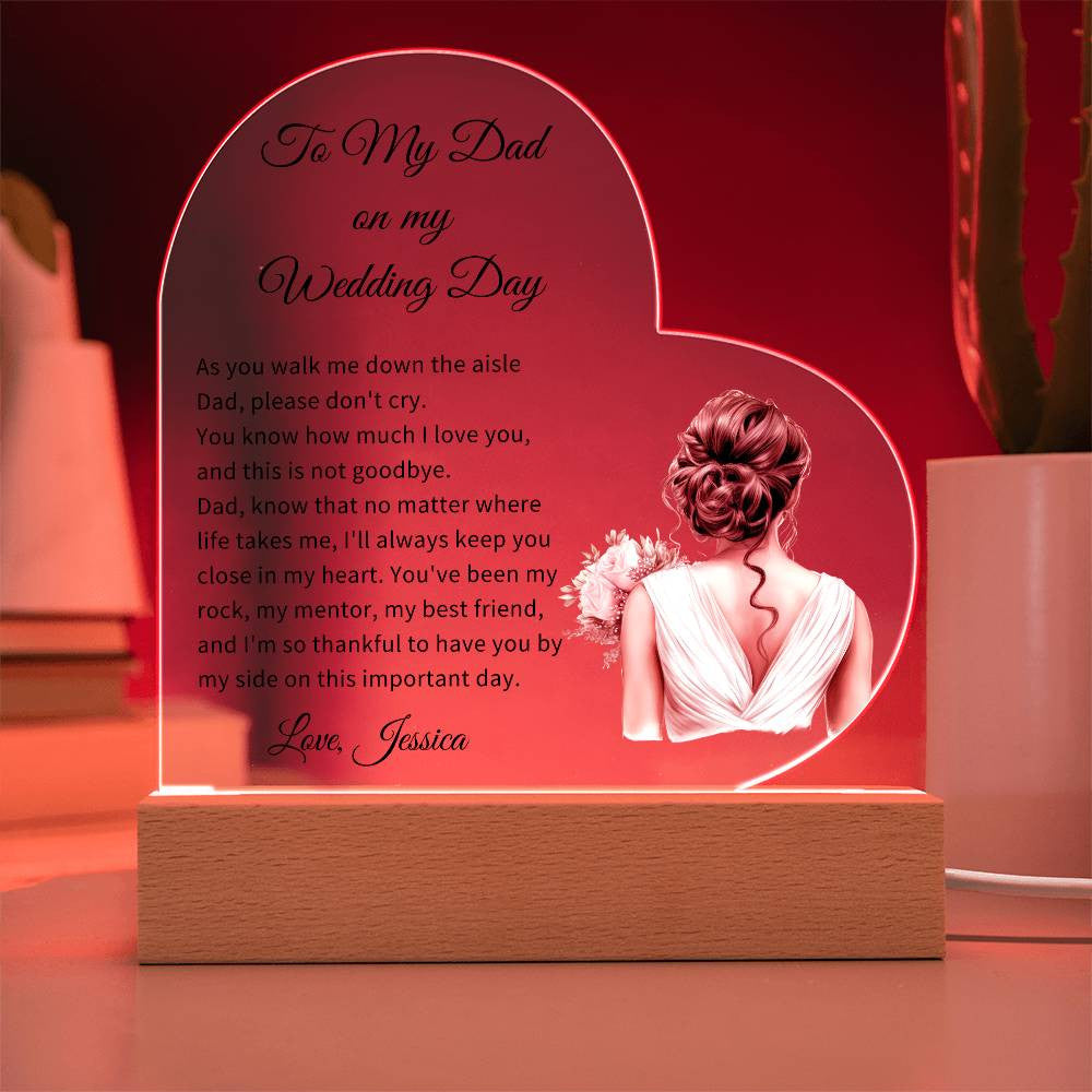 Father of The Bride Custom Wedding Plaque-[Heartfelt Family Gift]