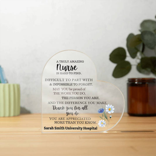 Nurse Appreciation Acrylic Sign-[Heartfelt Family Gift]
