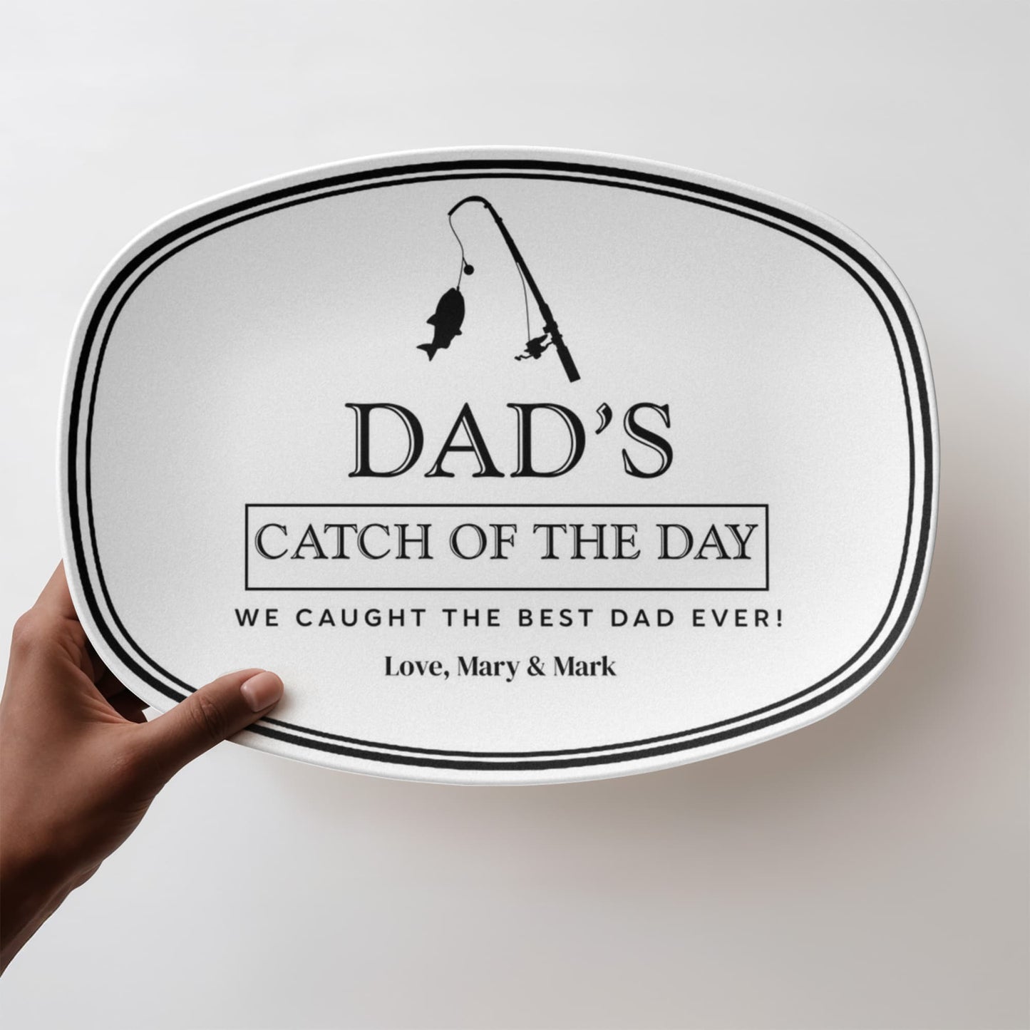 Dad's Catch Fish Platter, Personalized Fish Serving Tray