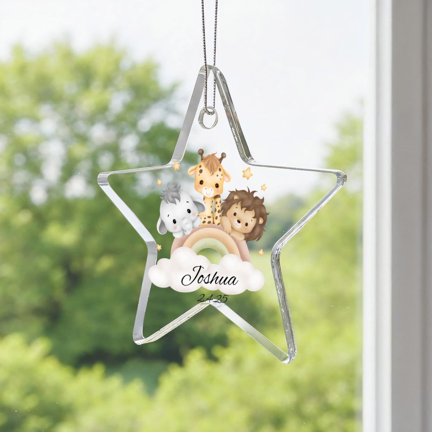 Baby Safari Animal Heart Ornament