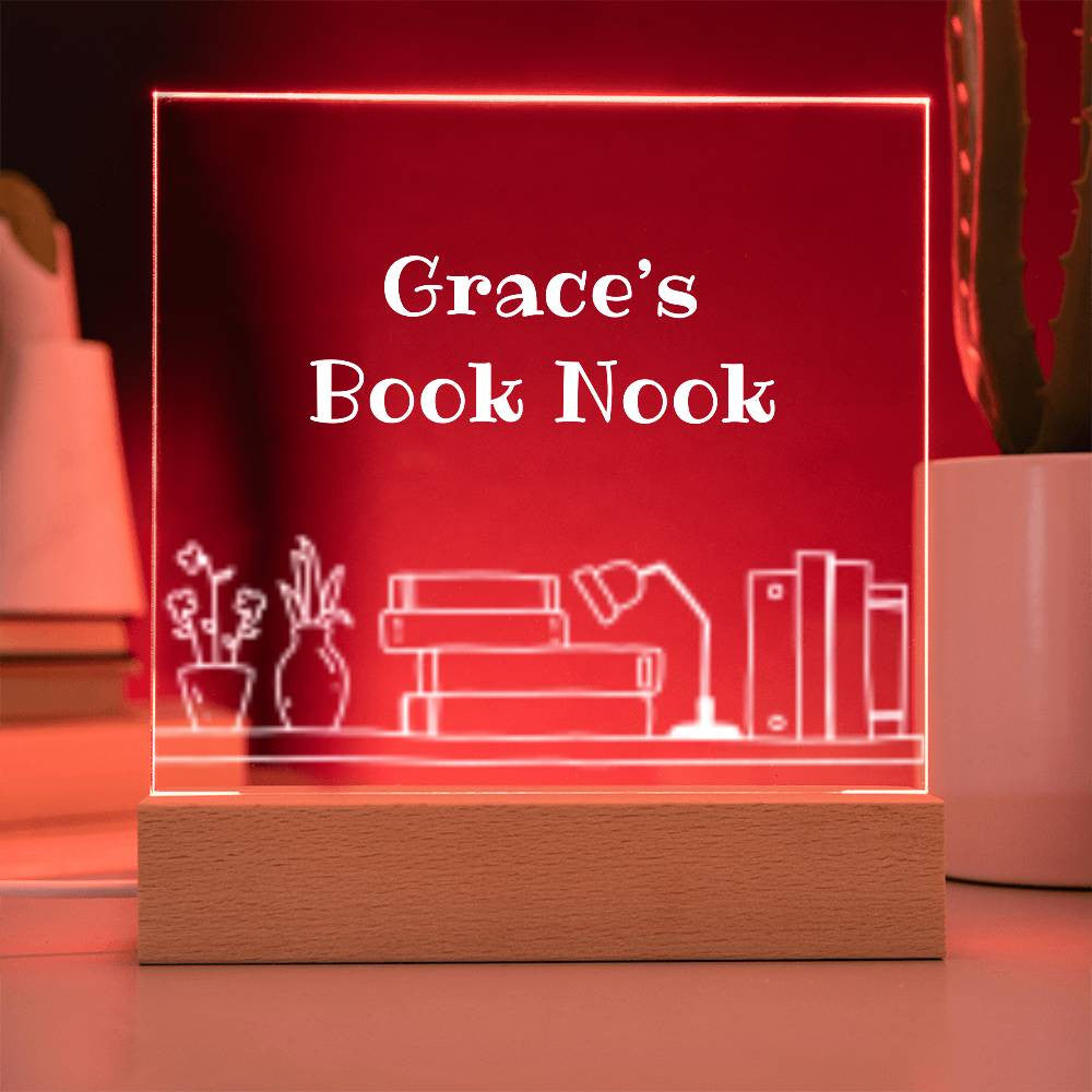 Book Nook Personalized Plaque for Reader-[Heartfelt Family Gift]
