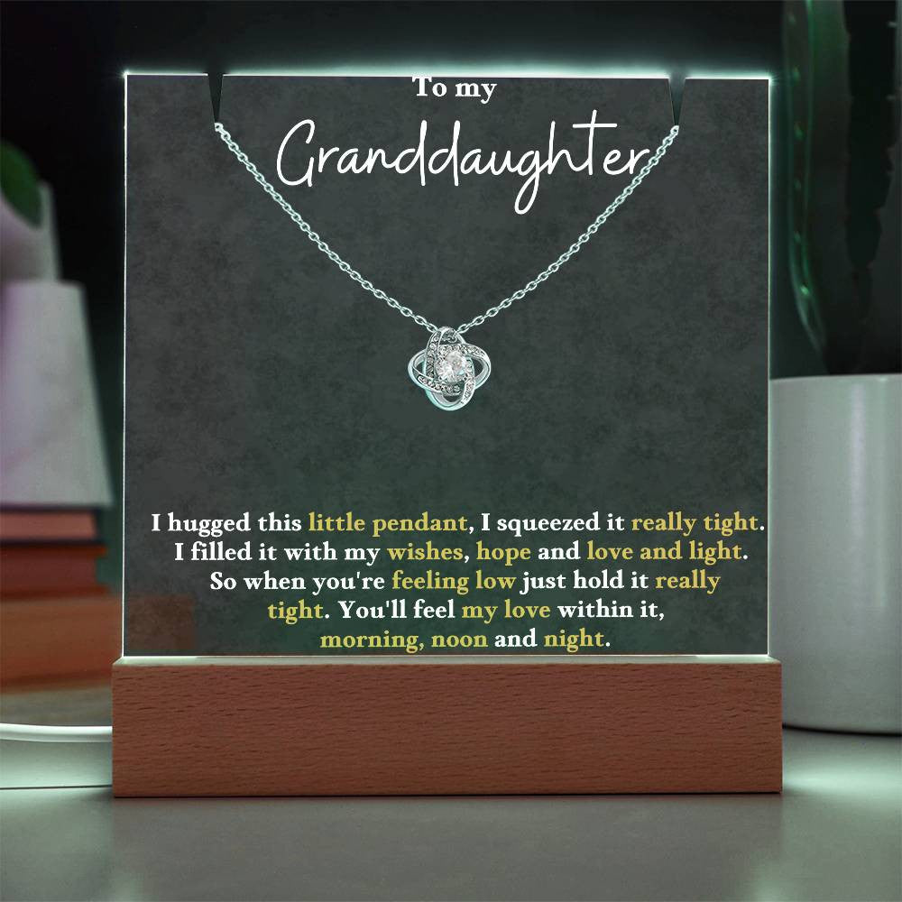Granddaughter Acrylic Love Knot Necklace Gift Set-[Heartfelt Family Gift]