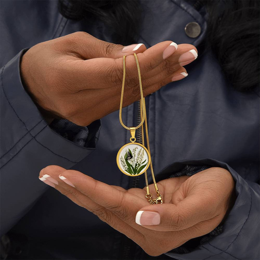 May Birth Flower Necklace Lily of the Valley-[Heartfelt Family Gift]