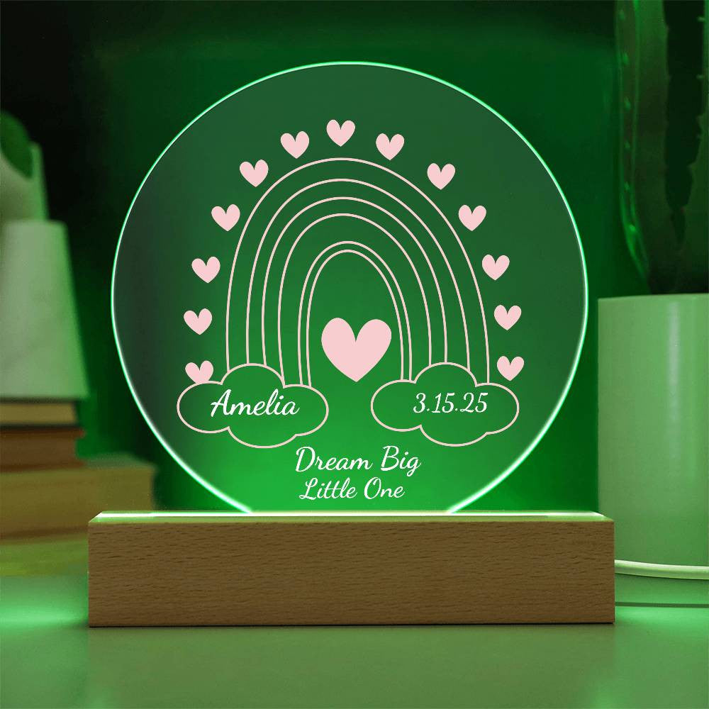 Rainbow Baby  Name Night light-[Heartfelt Family Gift]