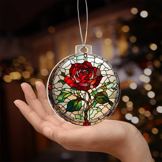 Stained Glass Style Acrylic Christmas Ornament