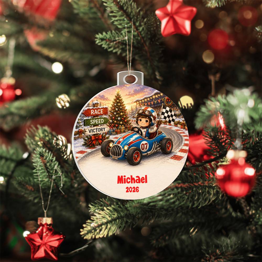 Race Car Christmas Ornament