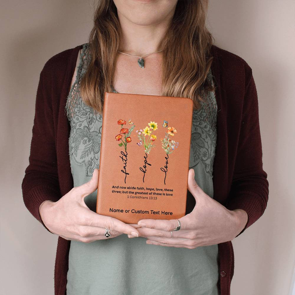 Faith Hope and Love Personalized Journal-[Heartfelt Family Gift]