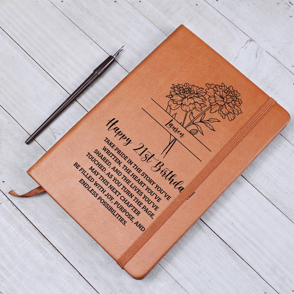 21st Birthday Birth Flower Journal