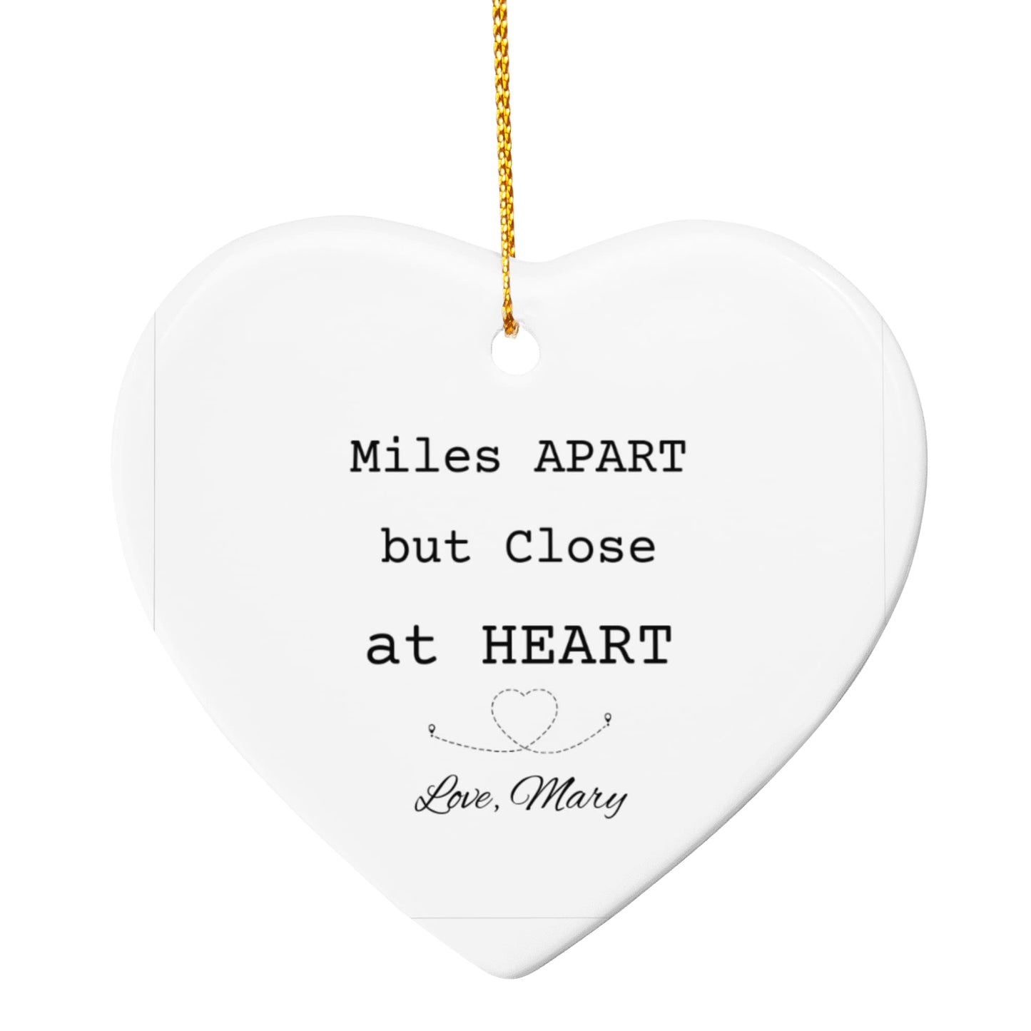 Friendship Disctance Ceramic Heart Ornament