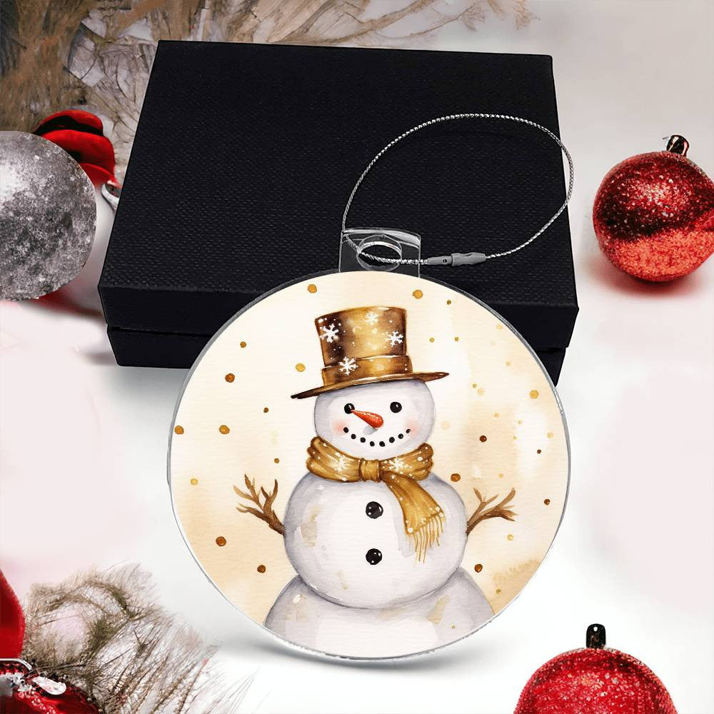 Golden Christmas Acrylic Christmas Ornament-[Heartfelt Family Gift]