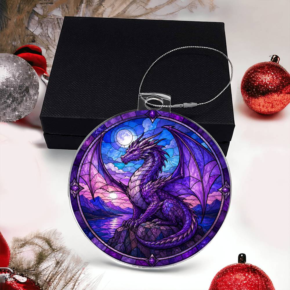 Purple Dragon Christmas Ornament