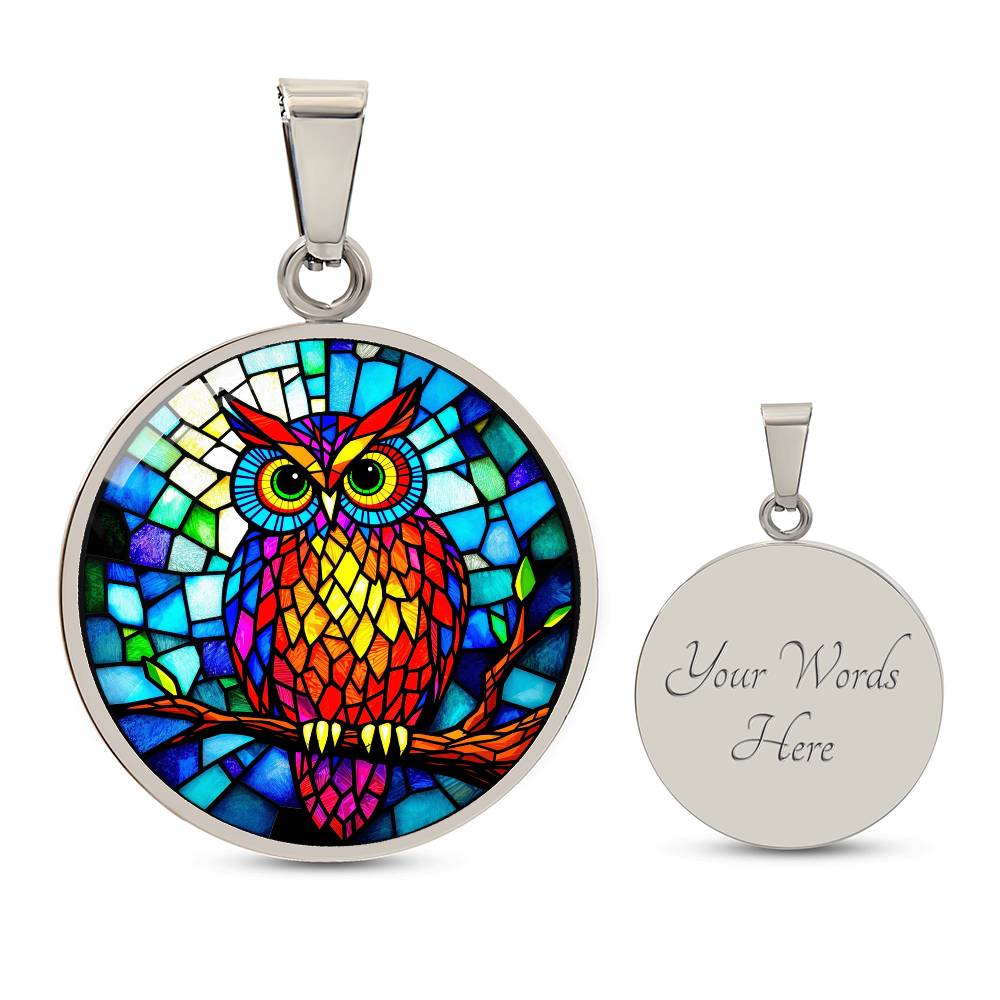 Owl Necklace with Engraving