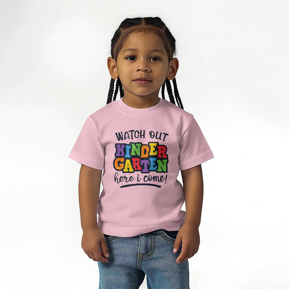 Kindergarten Here I Come Preschool Graduation T-shirt-[Heartfelt Family Gift]