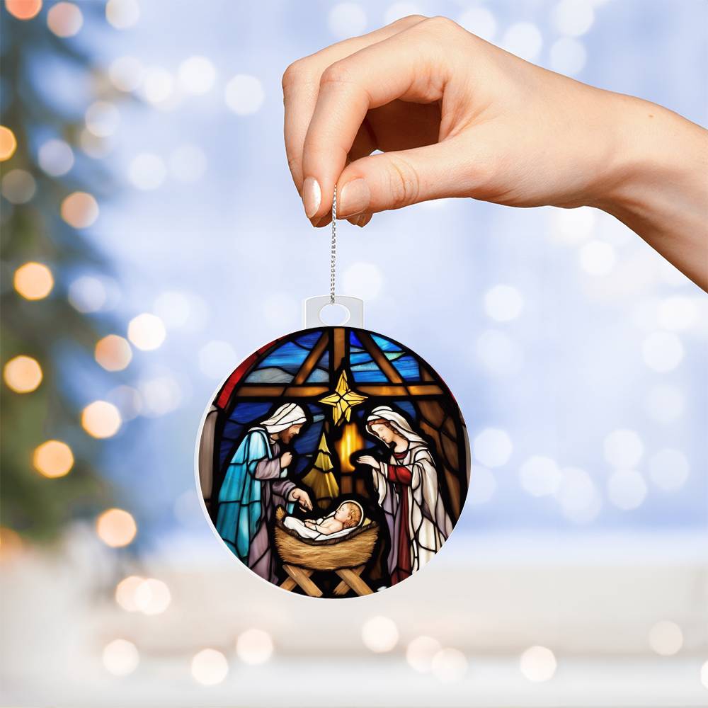 Baby Jesus Nativity Acrylic Ornament Plaque