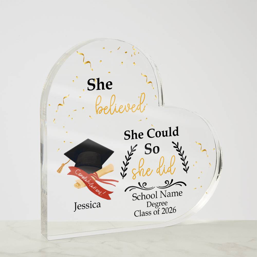 Personalized Graduation Heart Plaque Gift