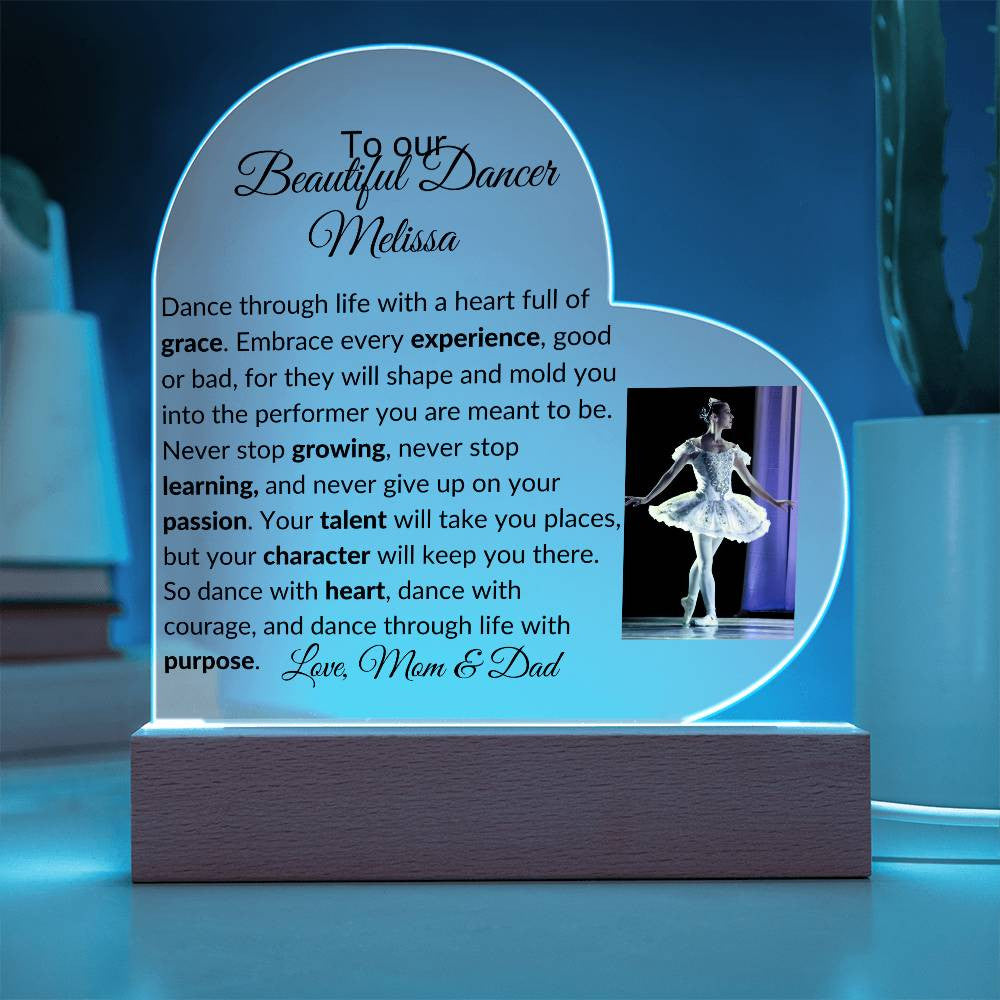 Personalized Dance Recital Acrylic Heart Plaque-[Heartfelt Family Gift]