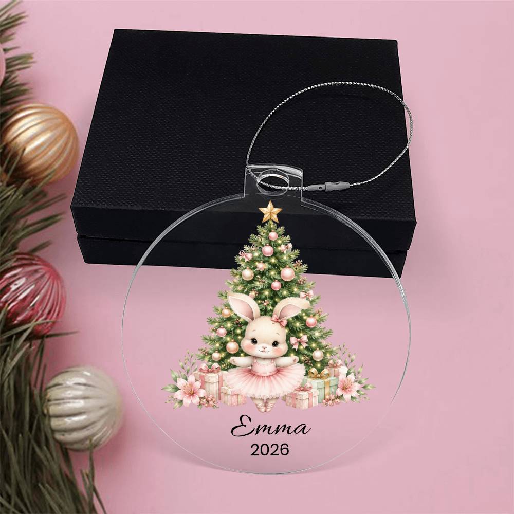 Ballet Bunny Kids Christmas Ornament