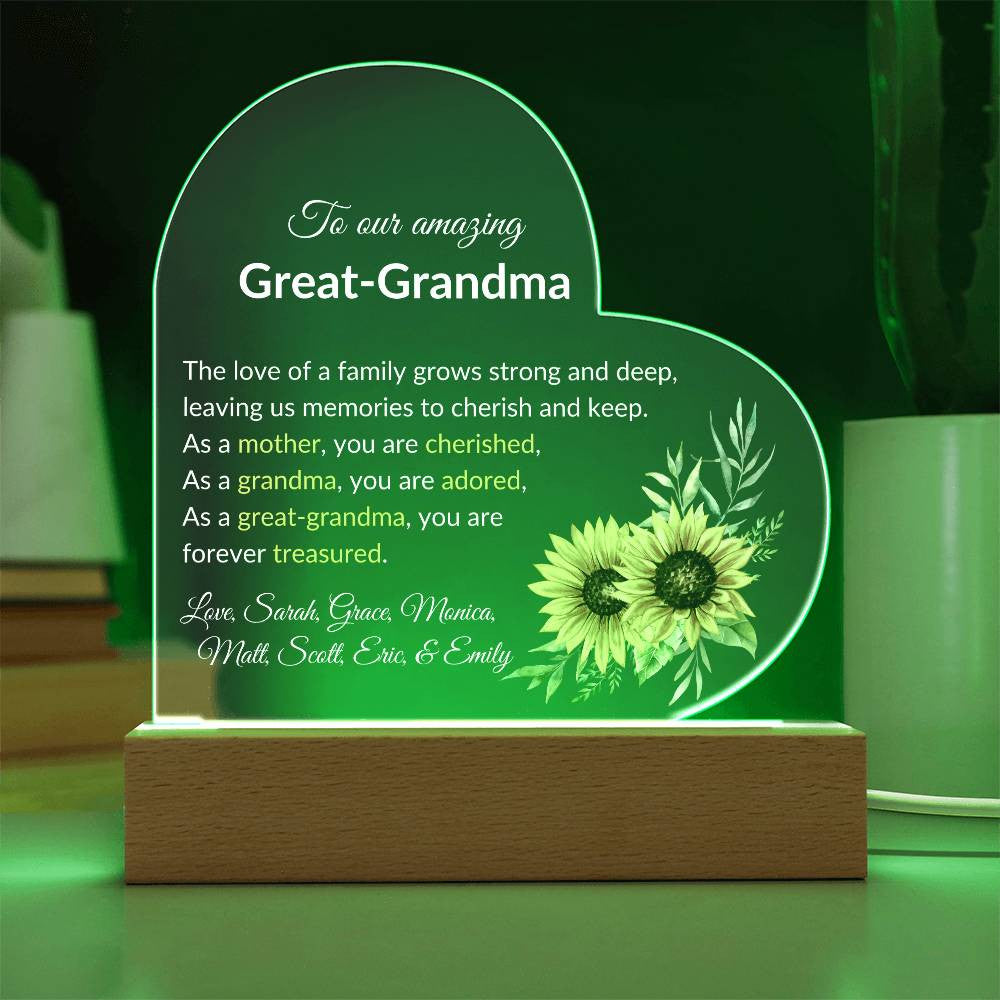 Personalized Great-Grandma Plaque-[Heartfelt Family Gift]