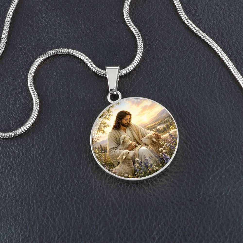Personalized Jesus and Lamb Necklace