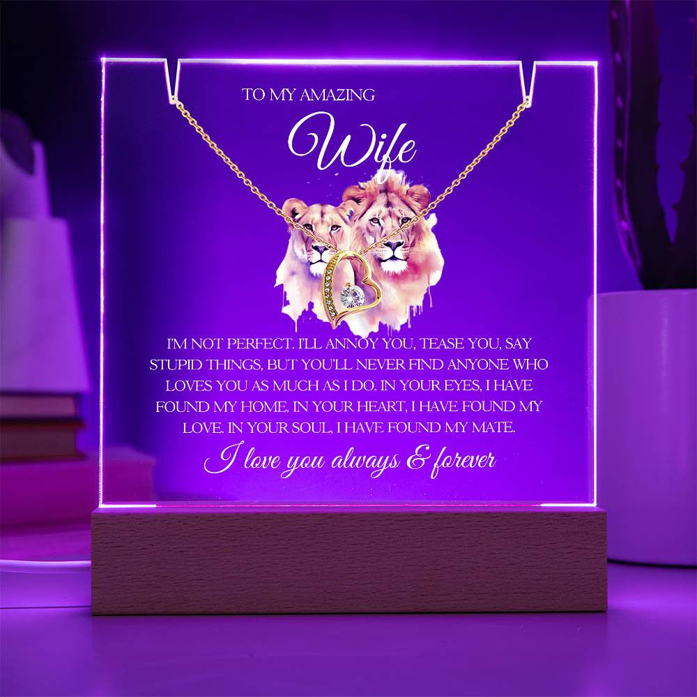 Wife Lighted Jewelry Holder with Necklace Gift Set-[Heartfelt Family Gift]