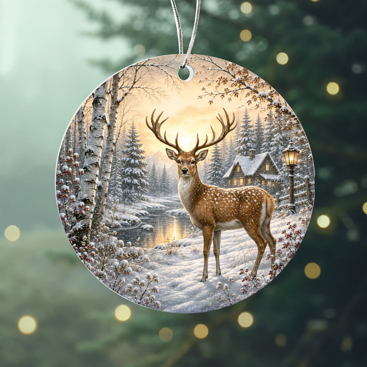 Deer Family Christmas Ornament
