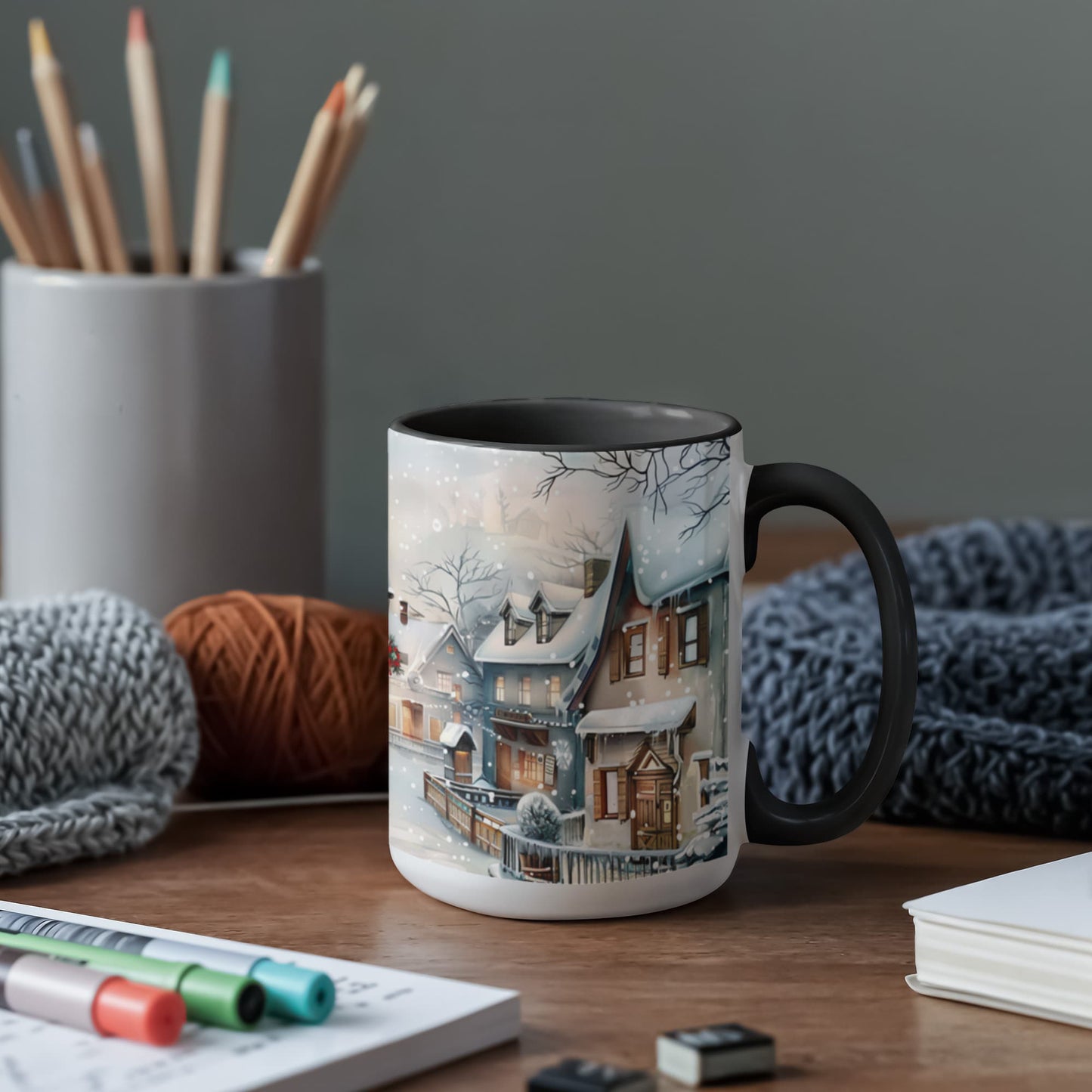 Christmas Winter Wonderland Color Accent Mugs