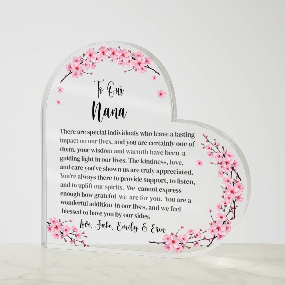 Nana Acrylic Heart Plaque