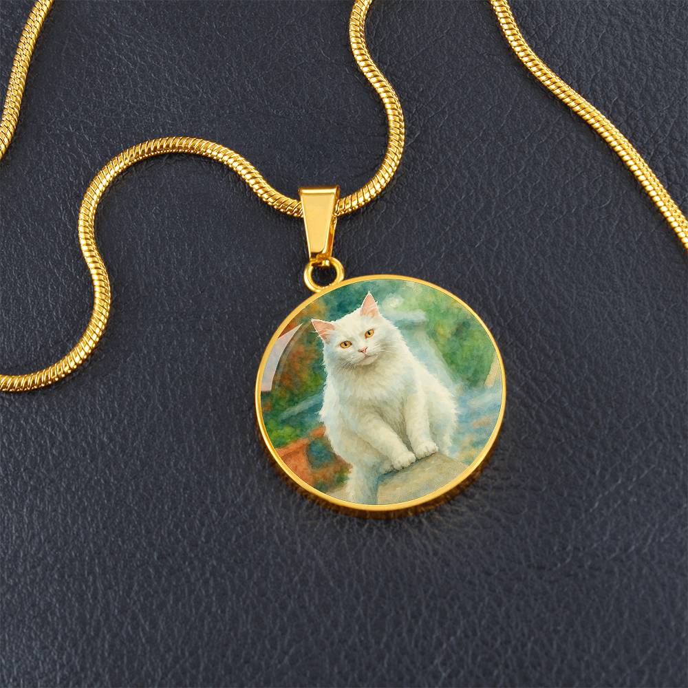 Personalized Watercolor Dog Portrait Necklace with Engraving