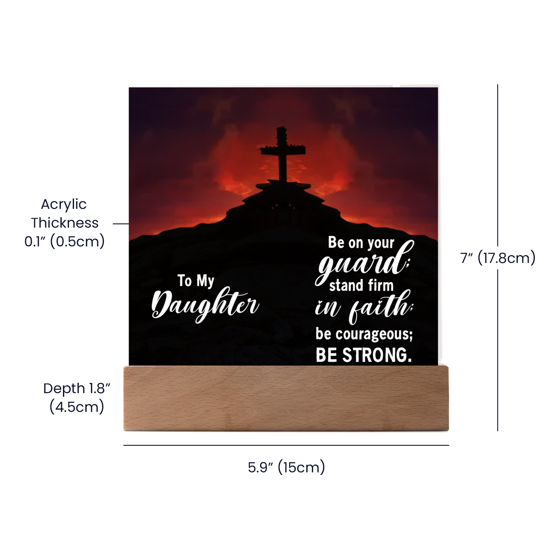 Daughter Stand Firm Religious Plaque & Cross Gift Set-[Heartfelt Family Gift]