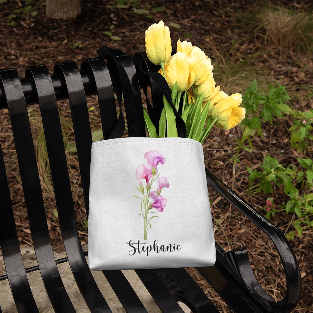 Birth flower Name Classic Tote Bag