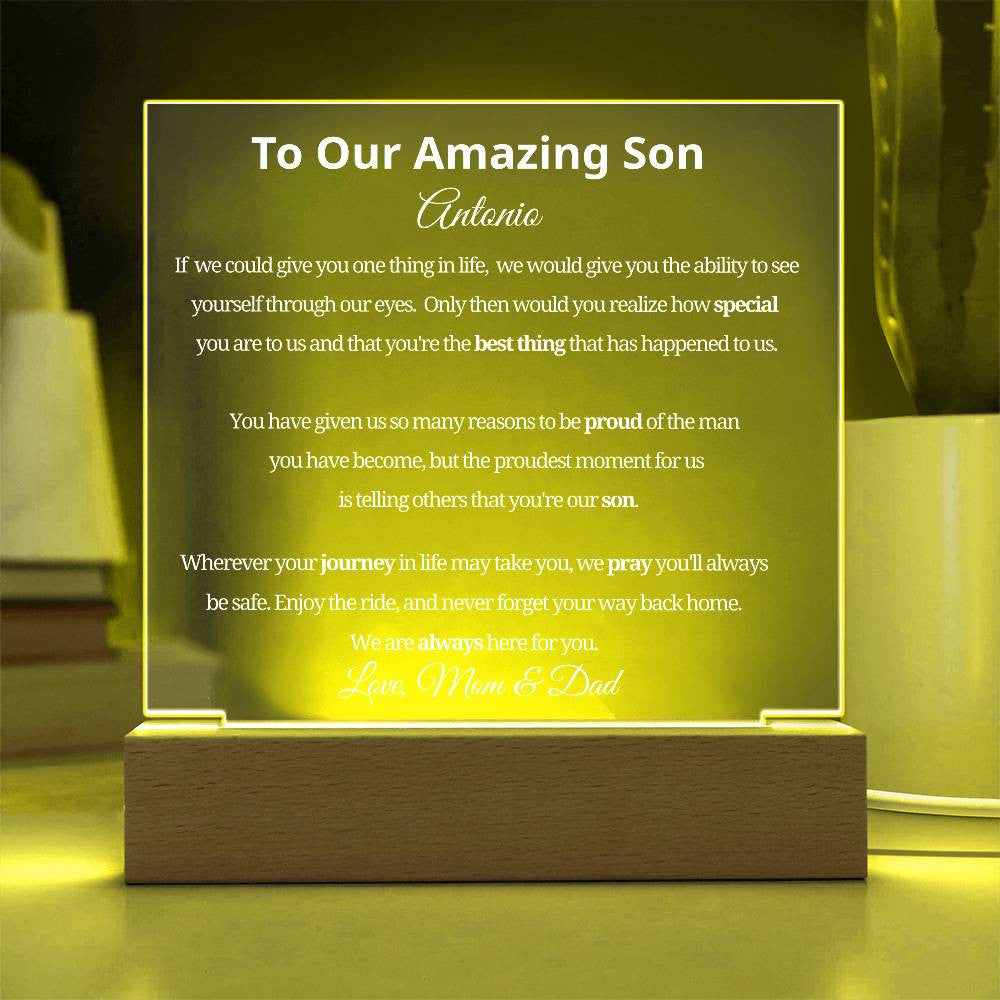 Son Plaque Gift from Mom and Dad-[Heartfelt Family Gift]
