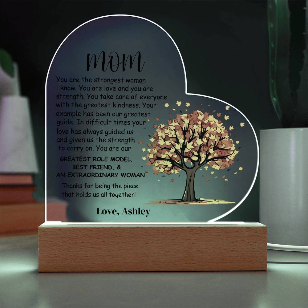 Mom Heart Acrylic Plaque Gift