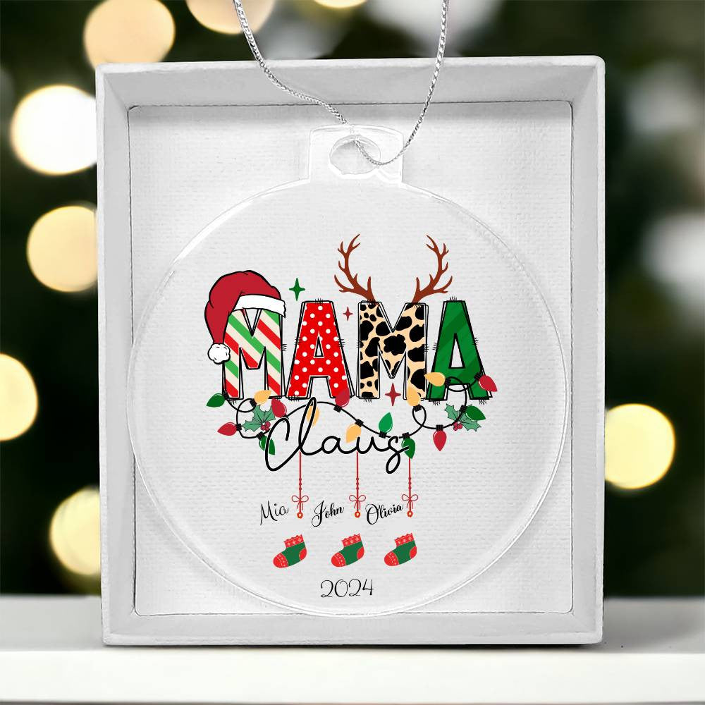 Mama Claus Acrylic Ornament for Mom-[Heartfelt Family Gift]