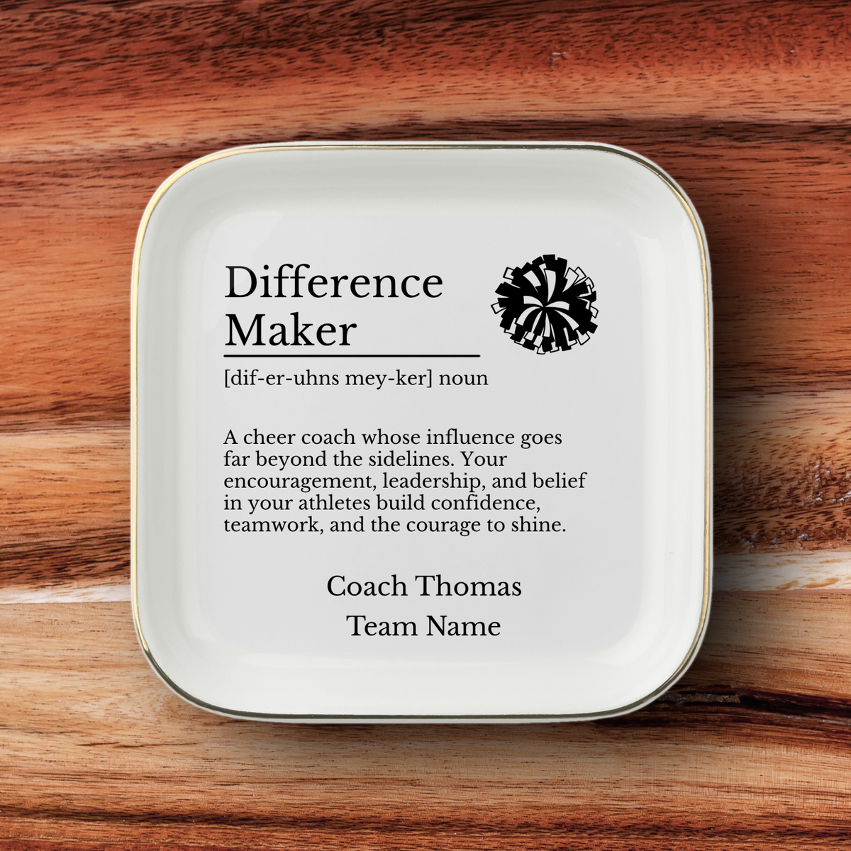Cheer Coach Jewelry Dish Trinket Tray