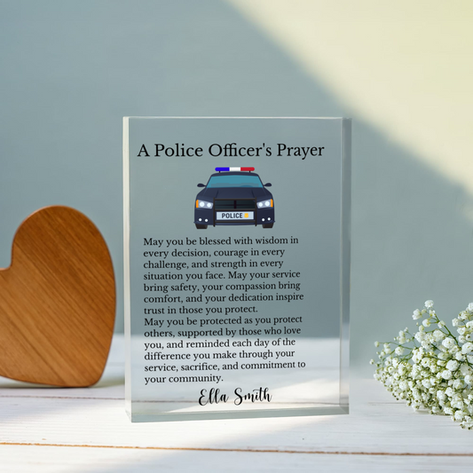 Police Officer's Prayer Plaque, Personalized Police Gift, Law Enforcement Appreciation