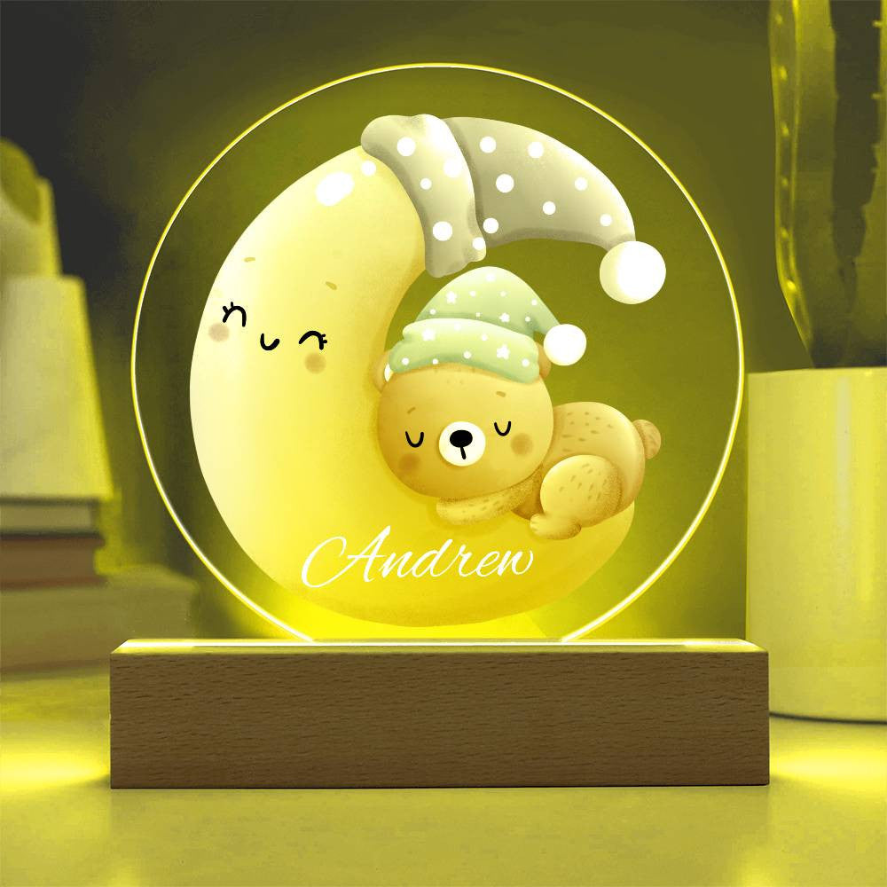 Teddy Bear Night Light Night Light For Kids Room, Nursery Night Light, Personalized Night Light, Girls Night Light, Gift For Kids, Baby Gift-[Heartfelt Family Gift]