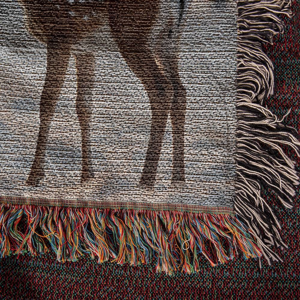 Buck and Fawn Deer Woven Blanket-[Heartfelt Family Gift]