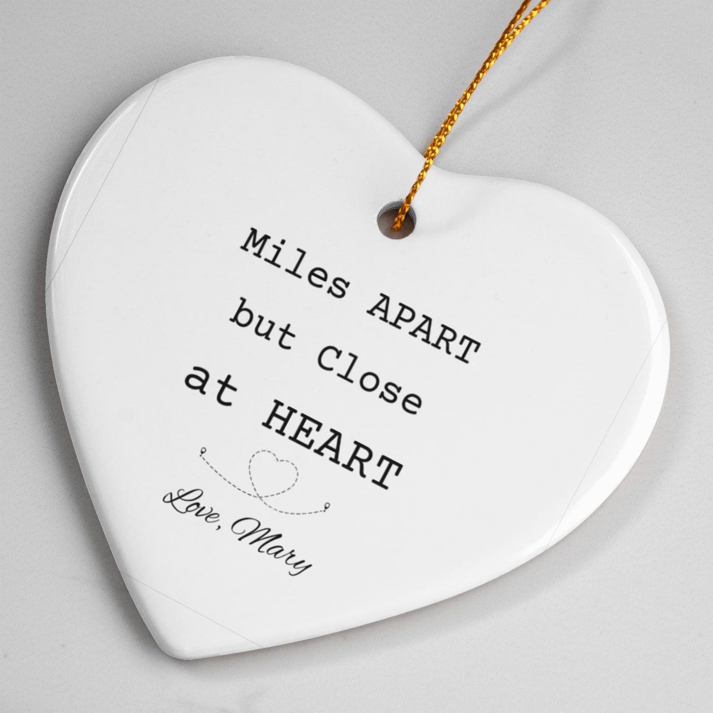 Friendship Disctance Ceramic Heart Ornament