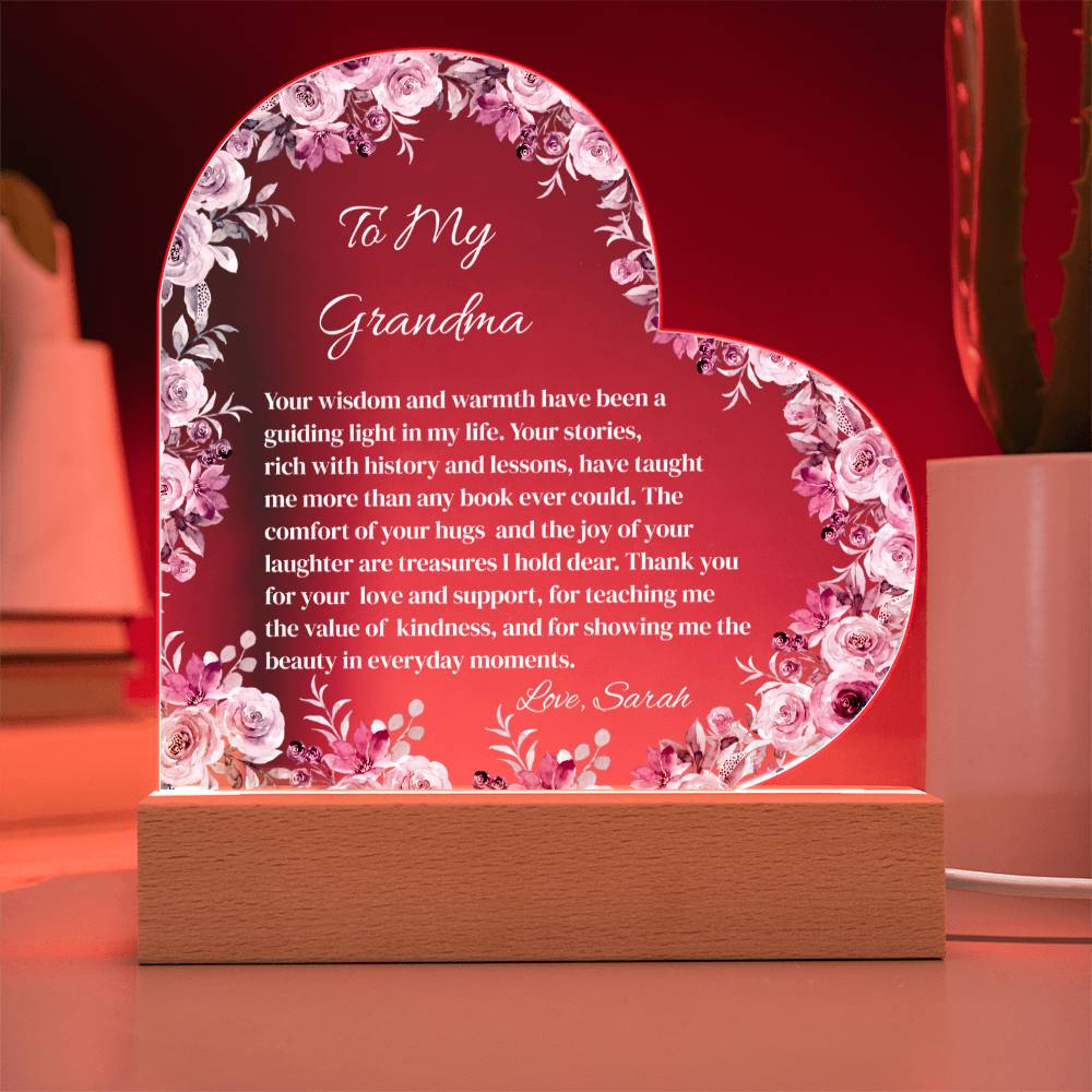 Grandma Acrylic Heart Plaque