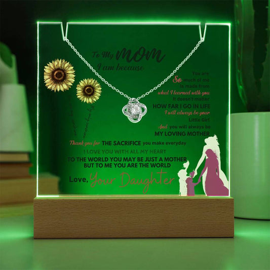 Mom Acrylic Love Knot Necklace Gift Set-[Heartfelt Family Gift]