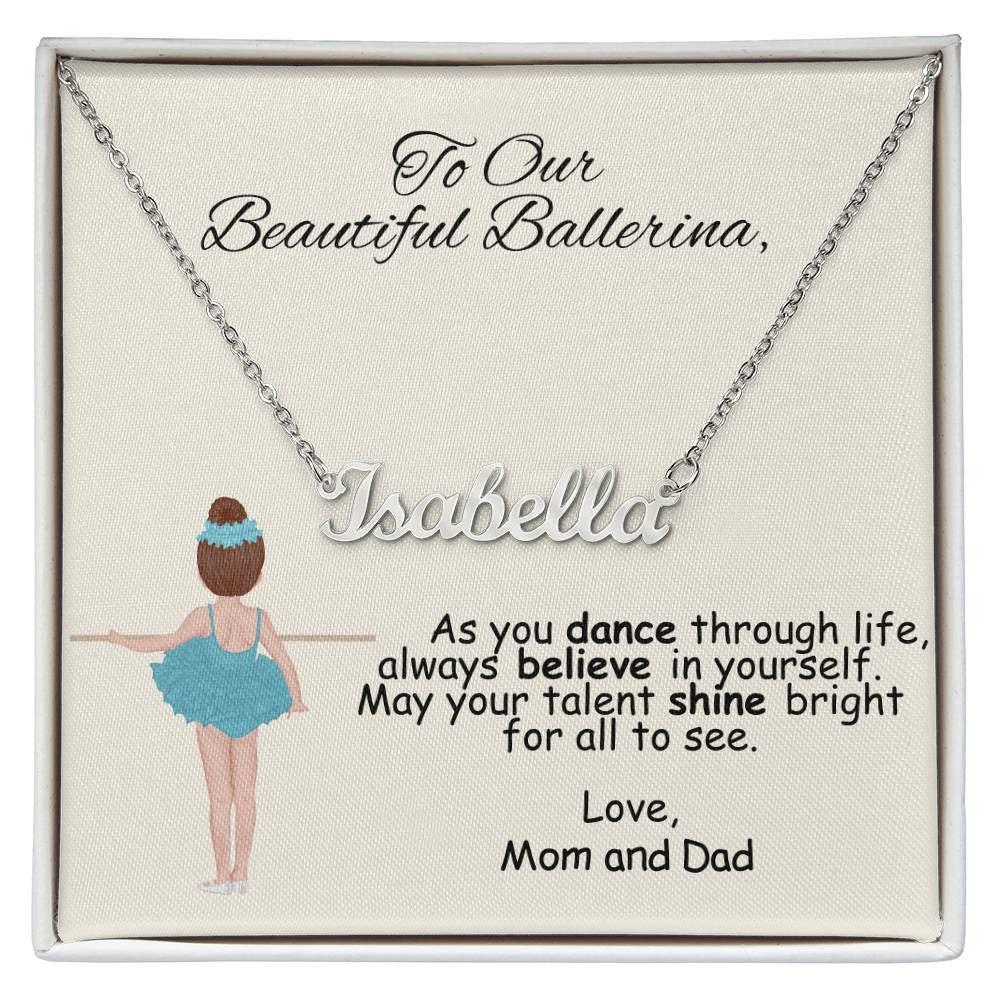 Ballerina Name Necklace with Custom Ballerina-[Heartfelt Family Gift]