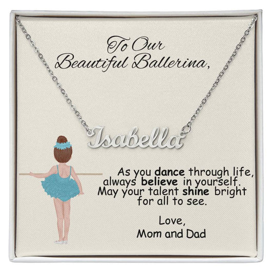 Ballerina Name Necklace with Custom Ballerina-[Heartfelt Family Gift]
