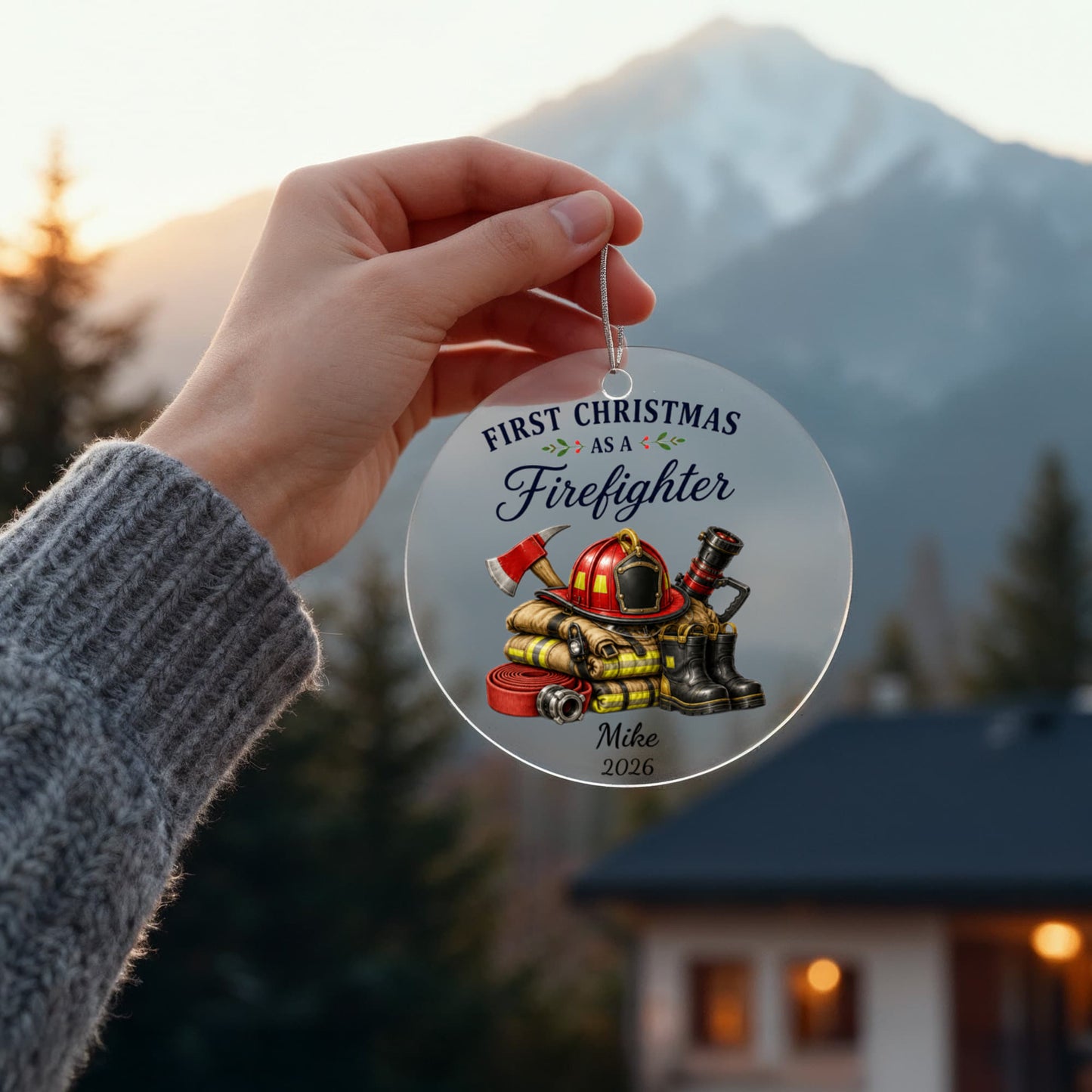 1st Christmas As A Firefighter Ornament